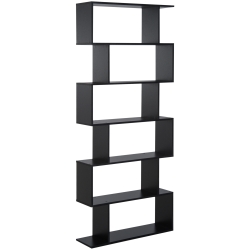 HOMCOM Libreria Legno Design Moderno con 6 Ripiani 80 × 23 × 192cm Nero