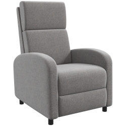 HOMCOM Sillón Relax Reclinable hasta 160° Sofá Reclinable Moderno con Reposapiés Soporta hasta 120 kg 64x86x102 cm Gris