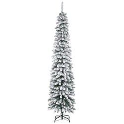 HOMCOM Árbol de Navidad Artificial 210 cm con Efecto Nevado con 490 Ramas Decoración Navideña para Interiores Verde