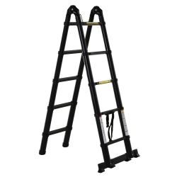 Escada telescópica multifuncional 320cm x 67cm x 7cm Preto