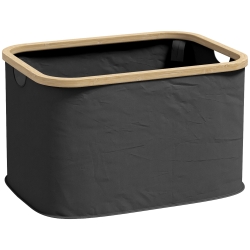 HOMCOM Cesto de la Ropa Sucia Plegable 36 L con Asas para Baño Dormitorio Lavadero 44,3x33,3x26,5 cm Negro