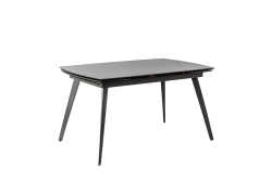 E-STYLO Tavolo allungabile con top in ceramica grigio antracite opaco e vetro temperato, struttura in metallo antracite, 90cm X 140/170/200cm H.76cm