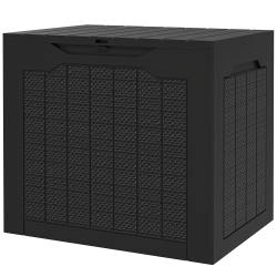 Outsunny Coffre de rangement extérieur 93L avec poignées encastrées, malle de rangement extérieur étanche 56 x 41 x 50 cm, noir