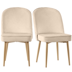 Juego de 2 Sillas de Comedor, Beige