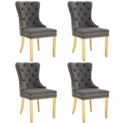 Juego de 4 Sillas de Comedor, Gris