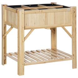 Horta Vertical de Madeira 78.5x58x81cm Cor de madeira natural