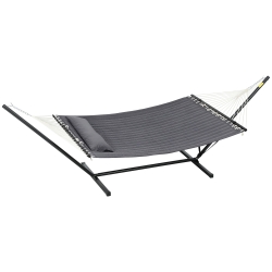 Outsunny Amaca da Giardino con Cuscino Integrato Grigio Scuro