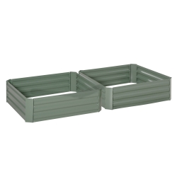 Conjunto de 2 Caixas de Plantio 100x100x30 cm Verde