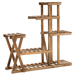 Suporte para Plantas 98x28x95 cm Madeira Carbonizada