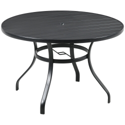 Outsunny Mesa de Jardín Redonda de Acero para 4 Personas con Orificio para Sombrilla Ø38 mm Estable y Resistente Ø115x72 cm Negro