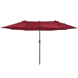Chapéu de Sol Duplo 455x265x238 cm Vermelho de vinho tinto