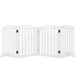 PawHut Barreira de Segurança para Cães Pequenos e Médios 207,5x30x61 cm Dobrável com Pés Amovíveis para Escada Corredor Branco