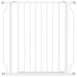 PawHut Barrière de sécurité barrière pour animal domestique longueur réglable dim. 75-85L x 76H cm blanc