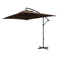 Outsunny Parasol déporté parasol rectangulaire extérieur manivelle et 6 baleines acier protection UV dim. 294L x 193l x 250H cm