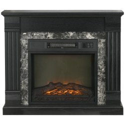 HOMCOM Chimenea Eléctrica 1800W Chimenea Decorativa con Efecto de Llama Mando a Distancia Temporizador 80x21,6x67,8cm Negro