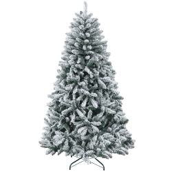 HOMCOM Árbol de Navidad Artificial Nevado 180 cm con 796 Ramas y Soporte de Metal Árbol Navideño Nevado para Interior Verde