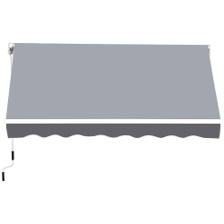 Outsunny Manual Retractable Patio Awning Shelter UV Protection, 2.5mx2m