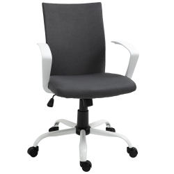Vinsetto Sedia da Ufficio Ergonomica e Girevole con Altezza Regolabile, 61x61x89-99 cm, Grigio Scuro