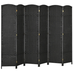 HOMCOM 6-Panel Room Divider, Folding Privacy Screen, Privacy Wall for Living Room, Bedroom, Home Office, Black