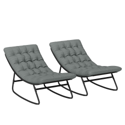 Conjunto de 2 cadeiras de balanço para exterior 64x101x71cm Cinza Escuro