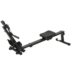 SPORTNOW Remadora Plegable con Monitor LCD y Asiento Acolchado, Resistencia Elástica, Capacidad 150 kg