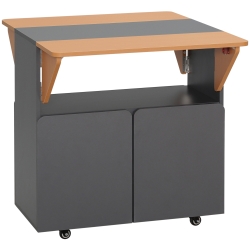 HOMCOM Mesa Plegable para 4 Personas con Ruedas 70x83 cm