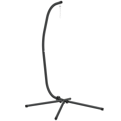 Outsunny Supporto per sedia sospesa a C in metallo, 128x105x205 cm, Nero
