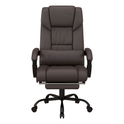 Vinsetto PU Leather Office Chair with 6-Point Vibration Massage, Reclining Chair Office with Footrest, Adjustable Height, Computer Chair, Brown