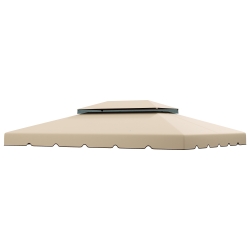 Outsunny Toile de rechange pour pavillon tonnelle tente toit de remplacement gazebo de jardin tissu polyester 4 x 3 m crème