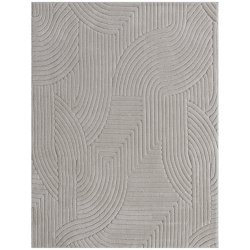 HOMCOM Tapete Sala de Estar 160x230 cm Tapete Pelo Curto Estilo Moderno Base Antiderrapante Tecida à Máquina Cinzento