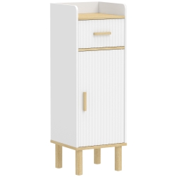 HOMCOM Mueble de Baño Estrecho con Estante Regulable Blanco