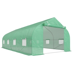 Outsunny, sera pentru gradina cu acoperis, 6x3x2, verde | Aosom Ro