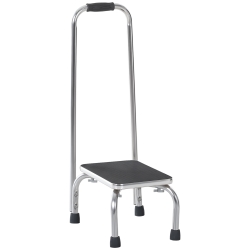HOMCOM Marche avec Barre d'appui - marchepied de sécurité - Marche d'accès au Bain - Plateforme & Patins antidérapants - Acier galvanisé