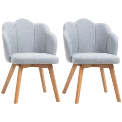 HOMCOM Set de 2 Sillas de Comedor 58x60x82 cm Tapizadas Gris