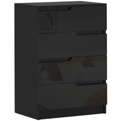 HOMCOM Cajonera Moderna 4 Cajones en Madera 60x40 cm Negro