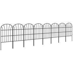 Outsunny Cercas Jardim Decorativas 8 peças 264x61cm em metal