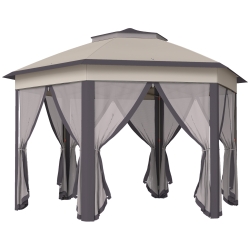 Tenda Dobrável 405x340x285 cm Castanho e Bege