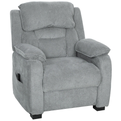 HOMCOM Sillón Relax Reclinable Eléctrico Motor Silencioso 2 Posiciones Memoria Reposapiés Reposacabezas Puerto USB y Bolsillos