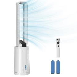 HOMCOM Enfriador de Aire 3 en 1 con Depósito de 1,7L Modos Ajustables Temporizador Control Remoto 24,7x24,7x109,5 cm Blanco