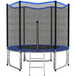 SPORTNOW Trampolino Elastico da Giardino Ø305x248 cm con Rete di Protezione e Scala, in Acciaio e PP, Blu