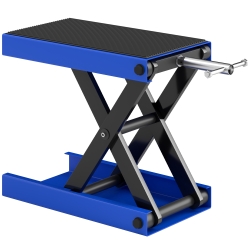 DURHAND Cavalletto Alzamoto Pieghevole e Antiscivolo in Acciaio e Gomma, 48x22.5x10-37 cm, Blu e Nero
