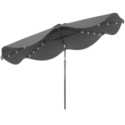 Chapéu de Sol Ø292x248 cm Cinza escuro/Cinza de carvão