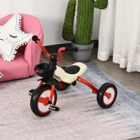 HOMCOM kinderdriewieler driewieler kinderfiets kindervoertuig fiets inklapbaar baby rood(m-2)