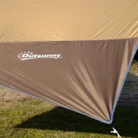 zonnedoek tarp zonwering met tentstokken camping polyester 550 x 560 cm(m-10)