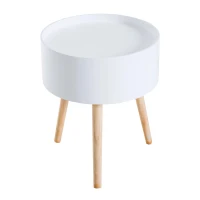 HOMCOM bijzettafel met schuiflade salontafel scandinavisch woonkamer hout wit / grijs(m-6)