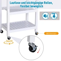 HOMCOM Keukenwagen rolwagen voor de keuken keukentrolley serveerwagen met schuiflade hout(m-5)