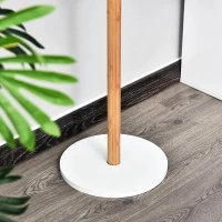 HOMCOM garderobestandaard kledingrek met make-up spiegel plank 4 haken bamboe(m-4)