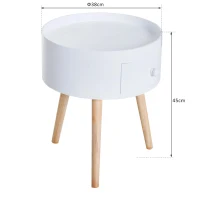 HOMCOM bijzettafel met schuiflade salontafel scandinavisch woonkamer hout wit / grijs(m-3)