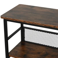 HOMCOM vrijstaande stelling boekenkast plankenstelling 3-laags industriële stijl spaanplaat bruin(m-7)