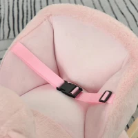 HOMCOM hobbelpaard voor kinderen schommeldier konijn 18-36 maanden pluche roze(m-9)